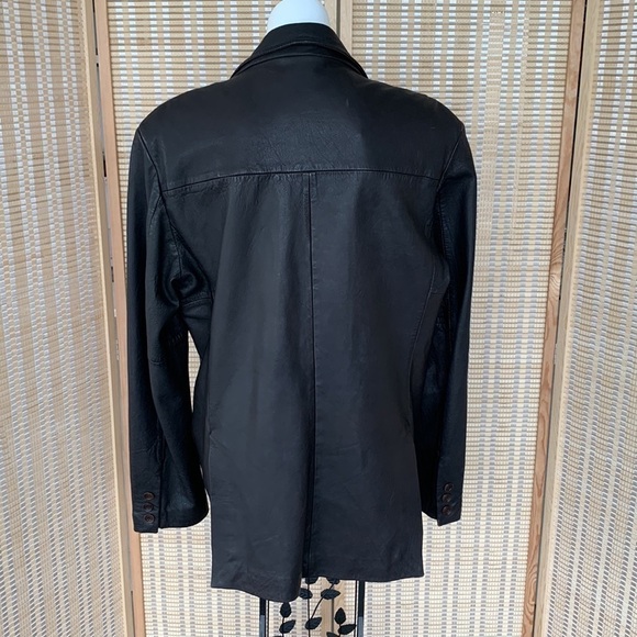 Zara man dark brown genuine leather blazer-jacket, size XL - Picture 10 of 14